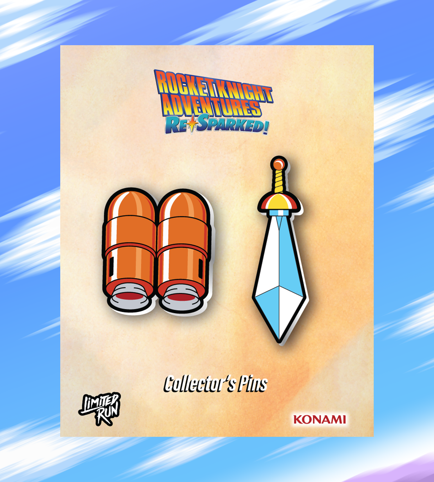 limited-run-rocket-knight-re-sparked-pin-set-sparkster-x-axel image 2