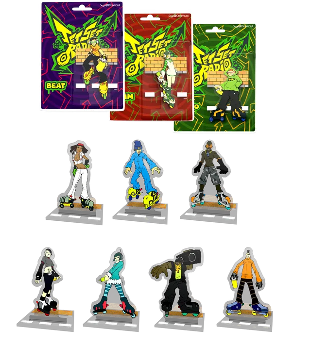 limited-run-jet-set-radio-acryl-standees-set-beat-gum-yoyo-figur image 1