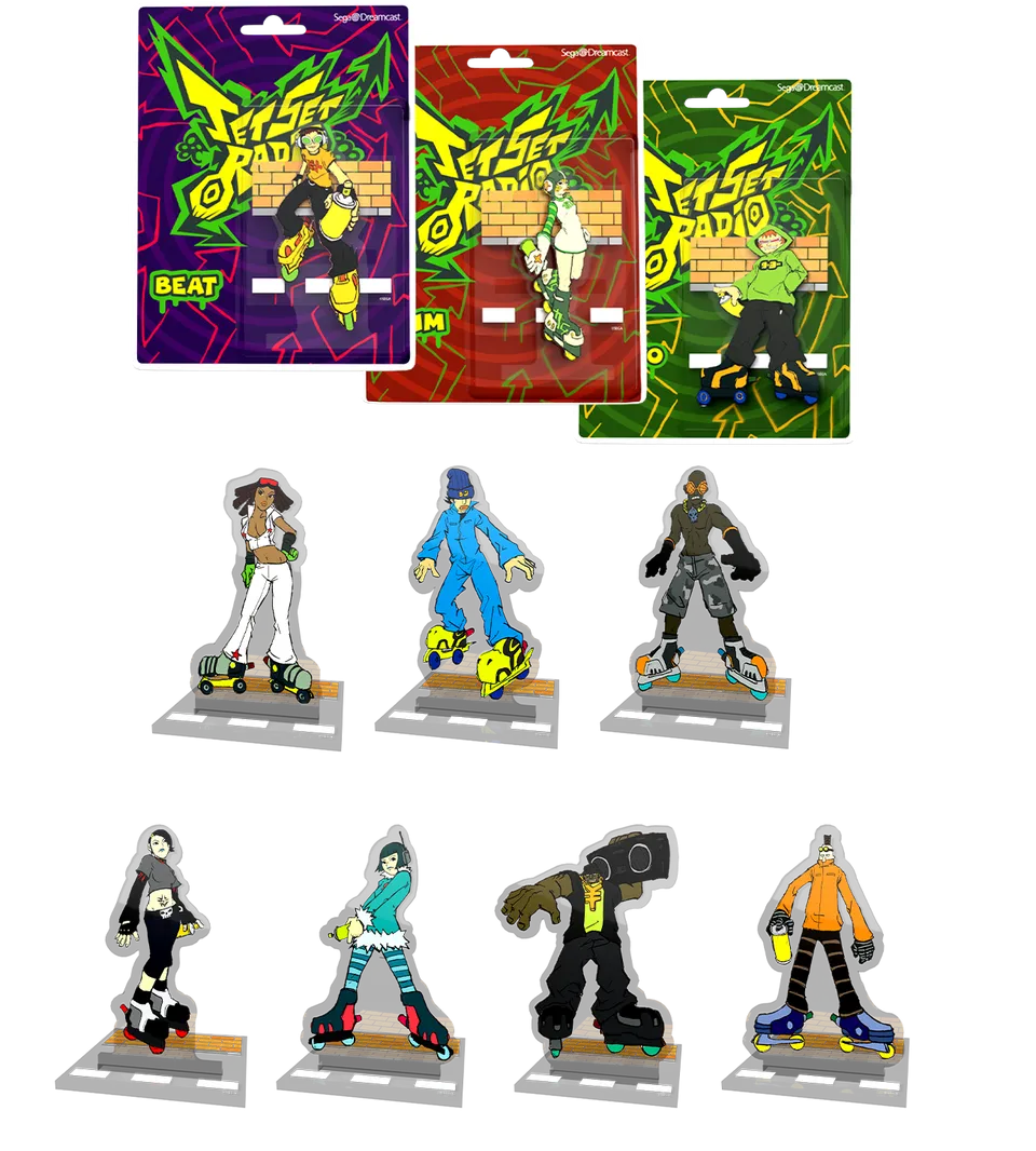 limited-run-jet-set-radio-acryl-standees-set-beat-gum-yoyo-figur image 1