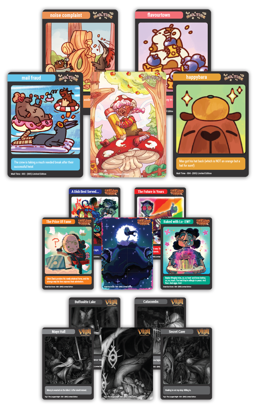 super-rare-games-mtc-42-trading-card-bundle-vigil-grove-mail-time image 1