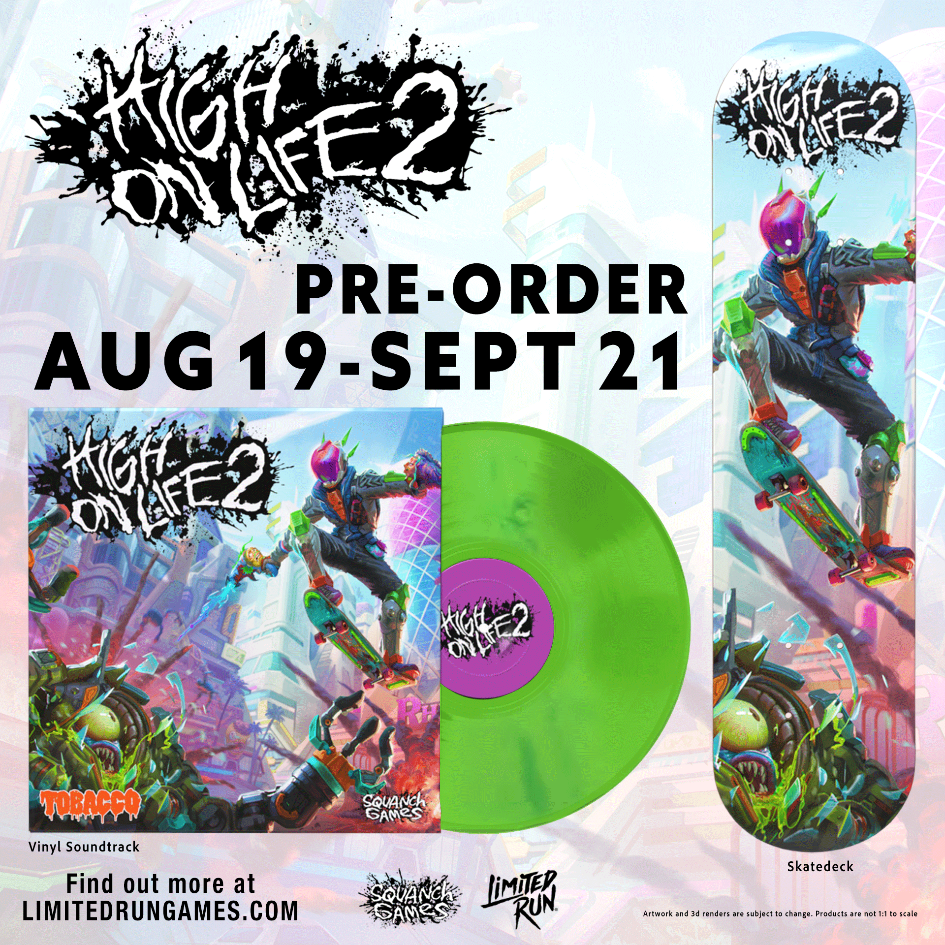 limited-run-high-on-life-2-skateboard-deck-merch-brett image 2
