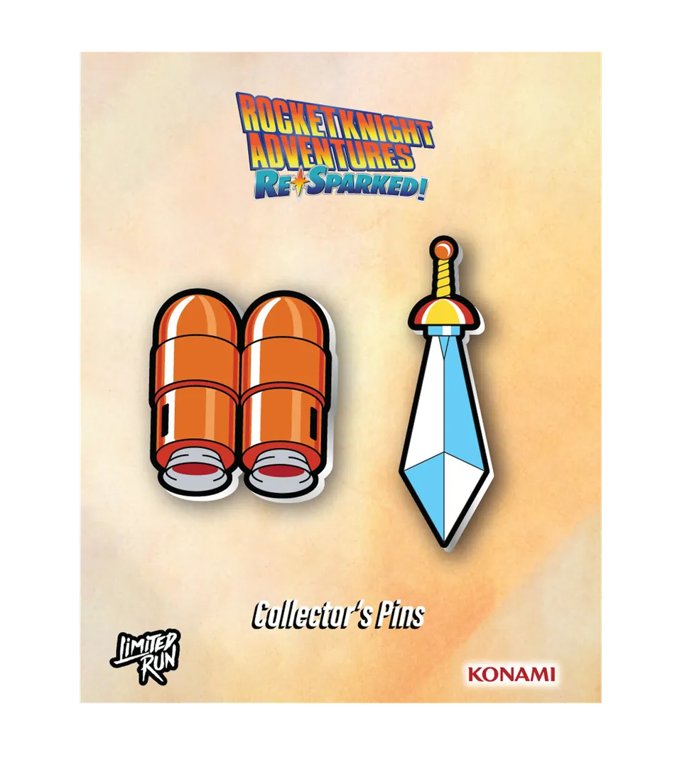 limited-run-rocket-knight-re-sparked-pin-set-sparkster-x-axel image 1