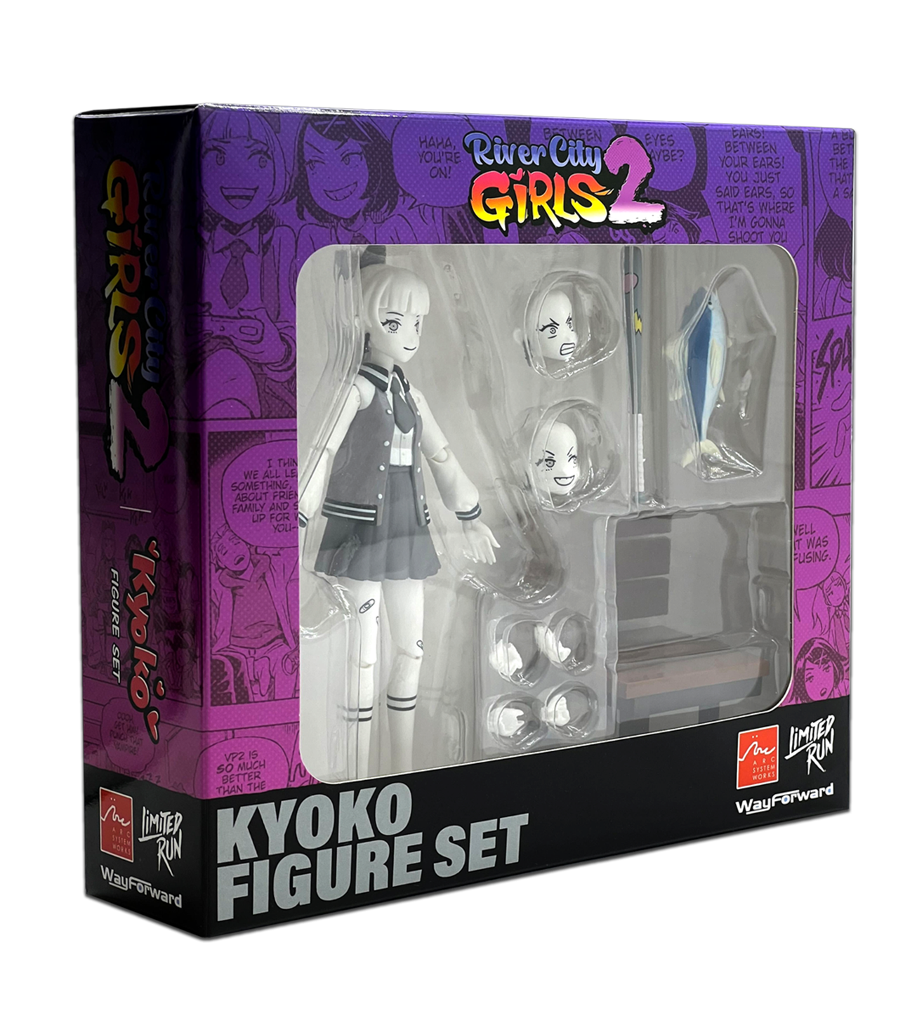 limited-run-river-city-girls-2-kyoko-figur-set-a-schwarz-weiss image 2