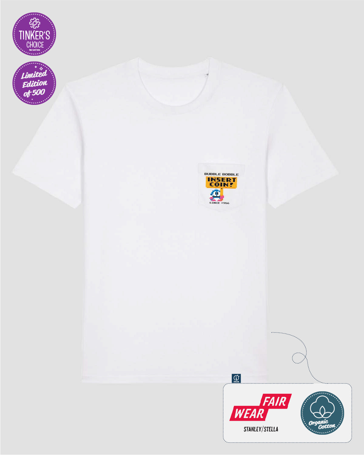 bubble-bobble-insert-coin-t-shirt-bio-baumwolle-gr-e-m-xxxl image 2