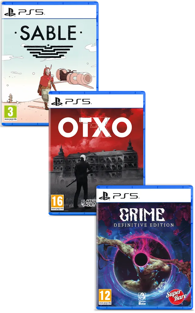 super-rare-games-ps5-bundle-sable-otxo-grime-3-spiele image 1