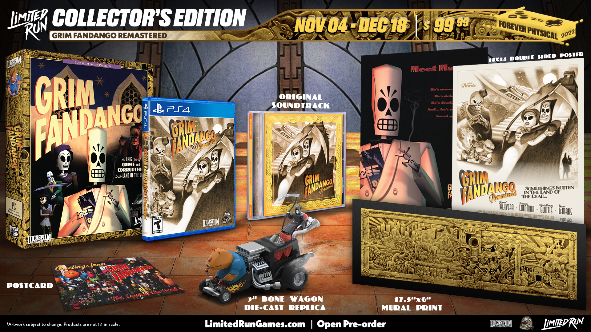 limited-run-485-grim-fandango-remastered-ps4-collectors-edition-adventure image 3