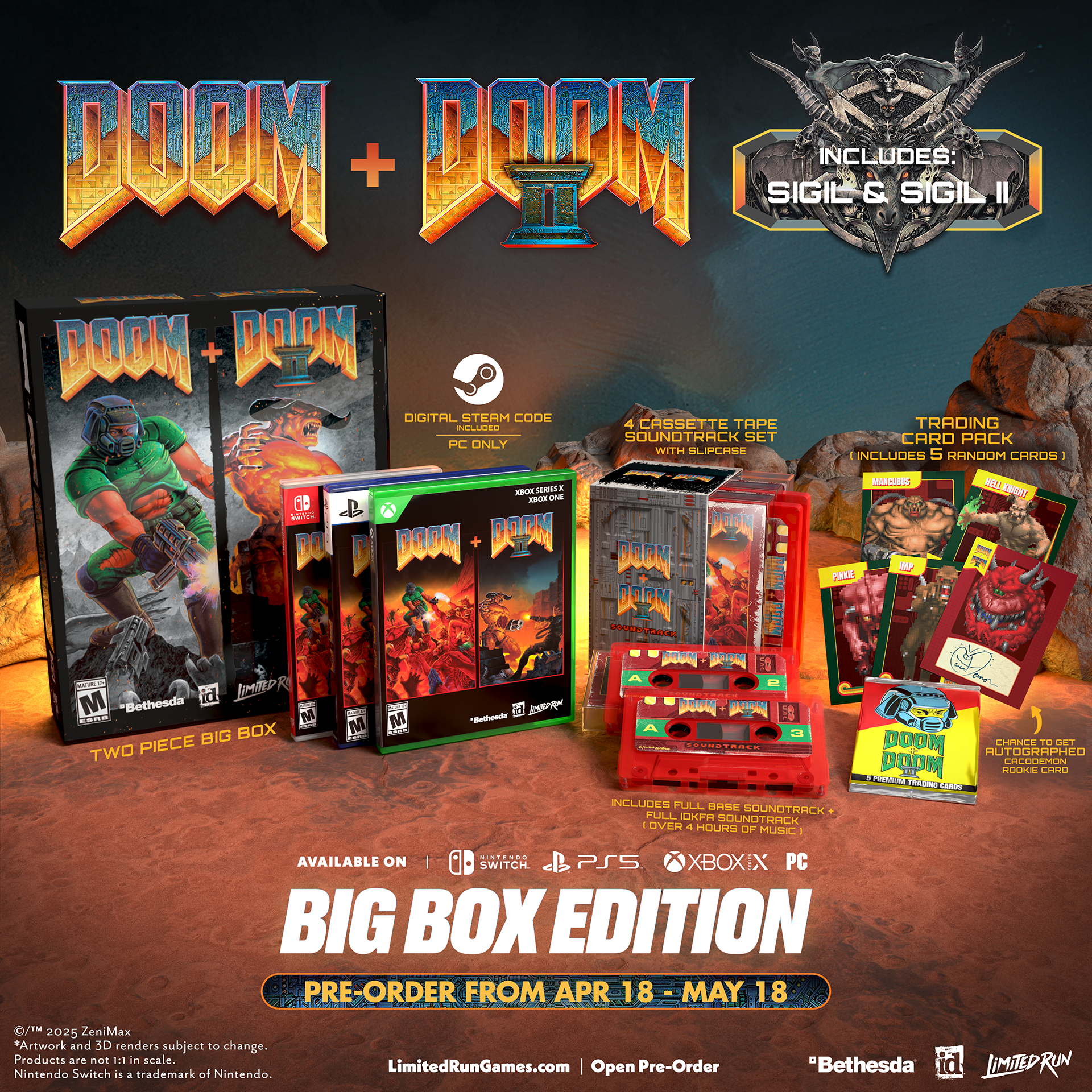 limited-run-doom-doom-ii-switch-spiel-big-box-shooter-edition image 2