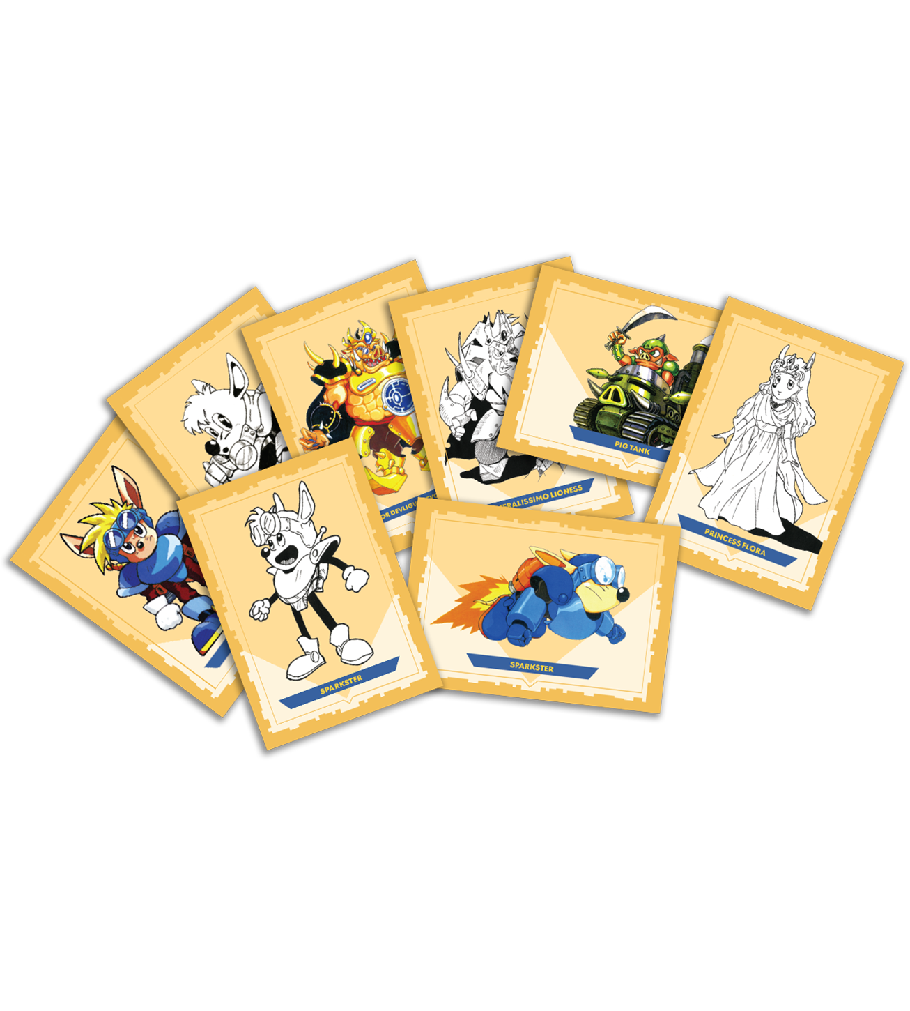 rocket-knight-re-sparked-trading-cards-sammelkarten-8er-set image 1