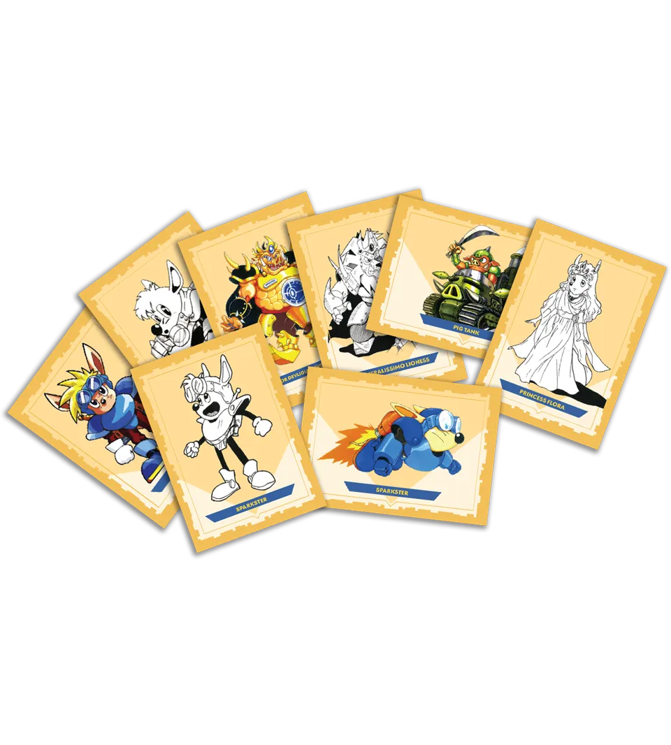 rocket-knight-re-sparked-trading-cards-sammelkarten-8er-set image 1