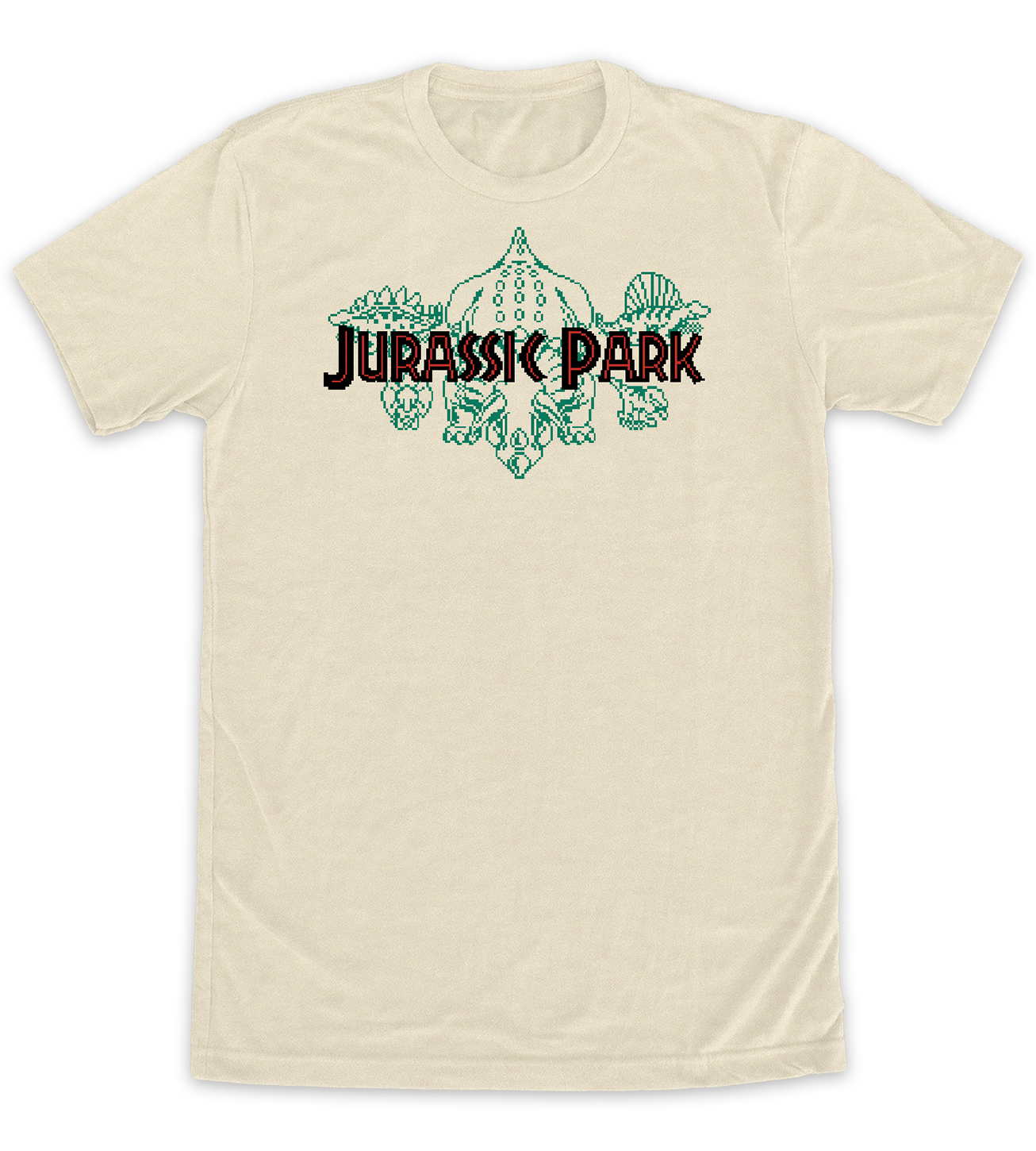 limited-run-jurassic-park-triceratops-pixel-t-shirt-creme image 1
