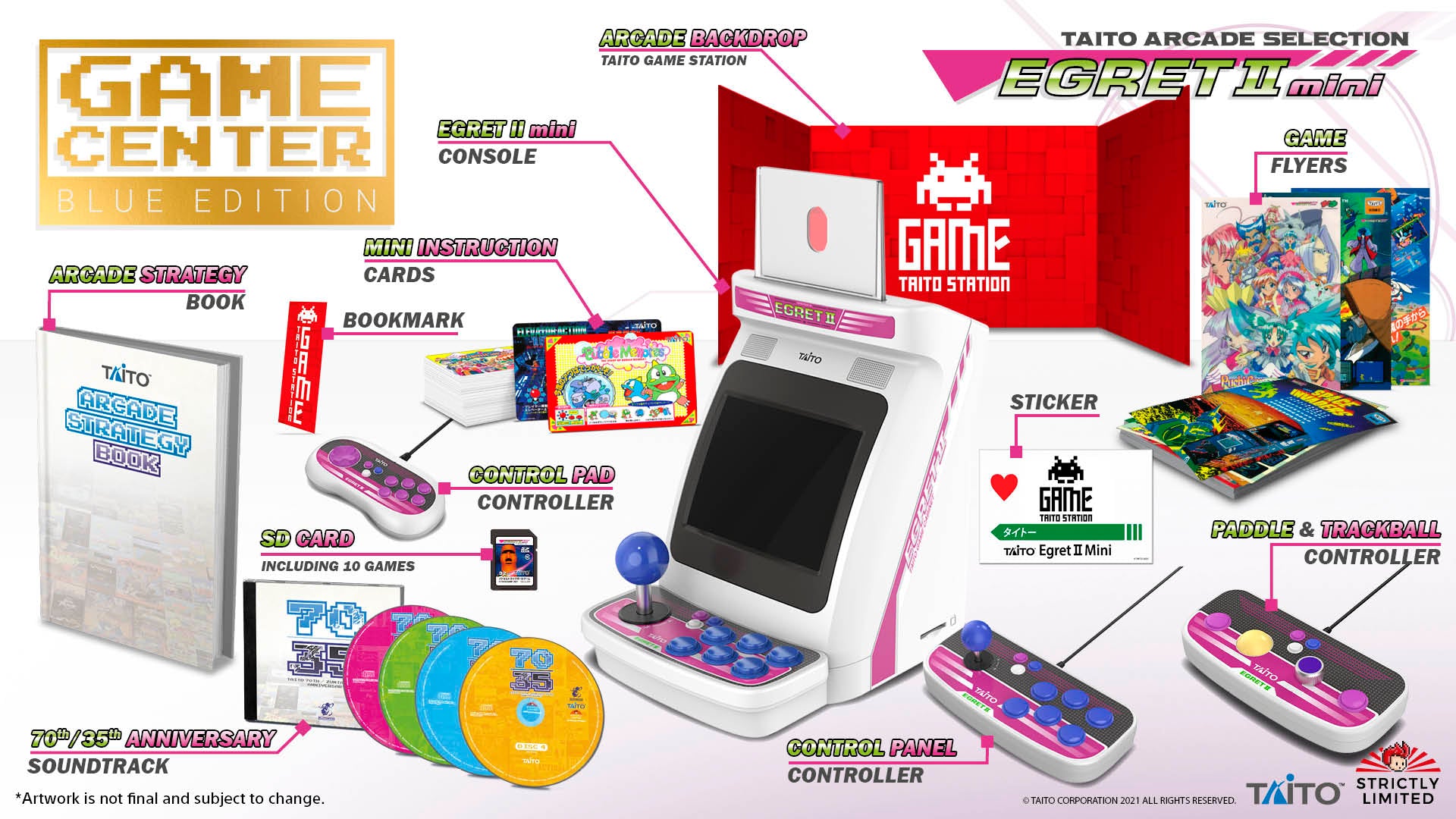 strictly-limited-egret-ii-mini-game-center-blue-mini-konsole-50-spiele image 2