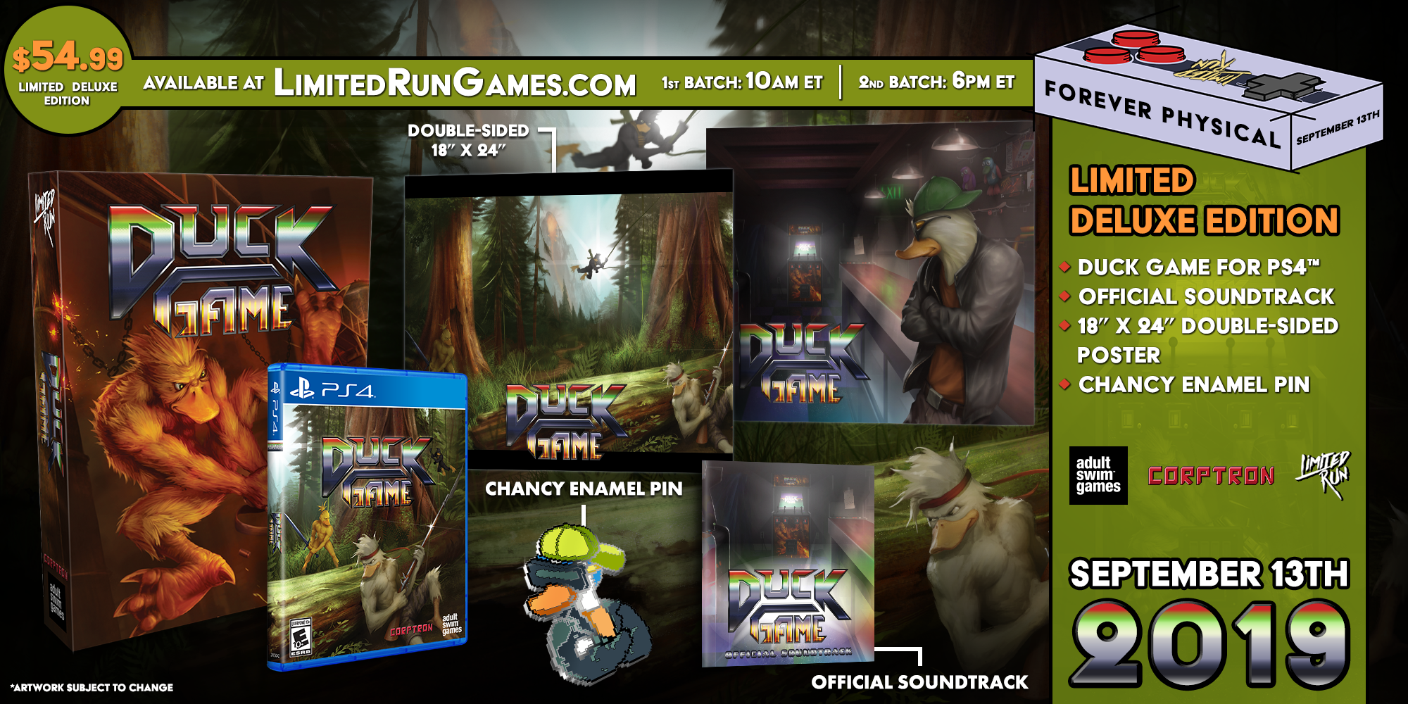 limited-run-duck-game-deluxe-ps4-spiel-disc-pin-poster-1000-st-ck image 2