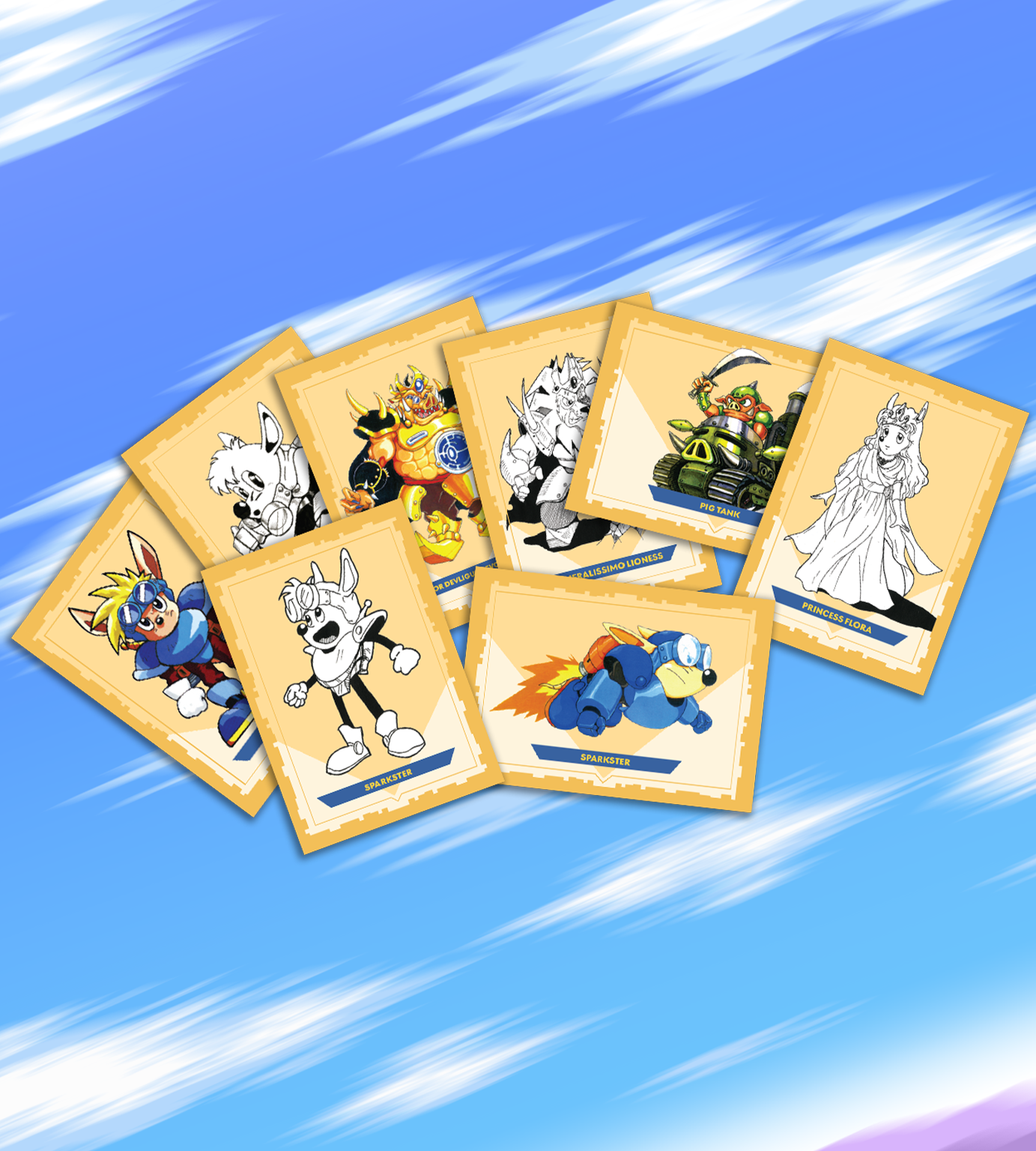 rocket-knight-re-sparked-trading-cards-sammelkarten-8er-set image 2