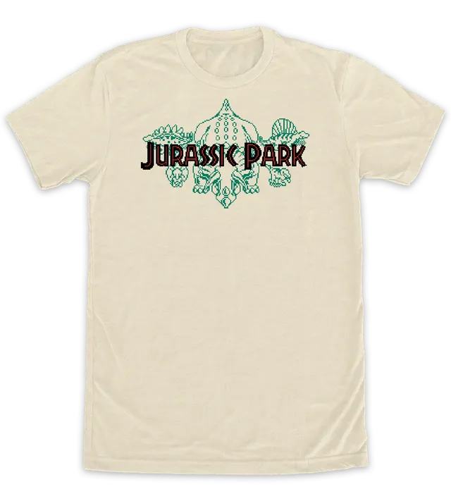 limited-run-jurassic-park-triceratops-pixel-t-shirt-creme image 1
