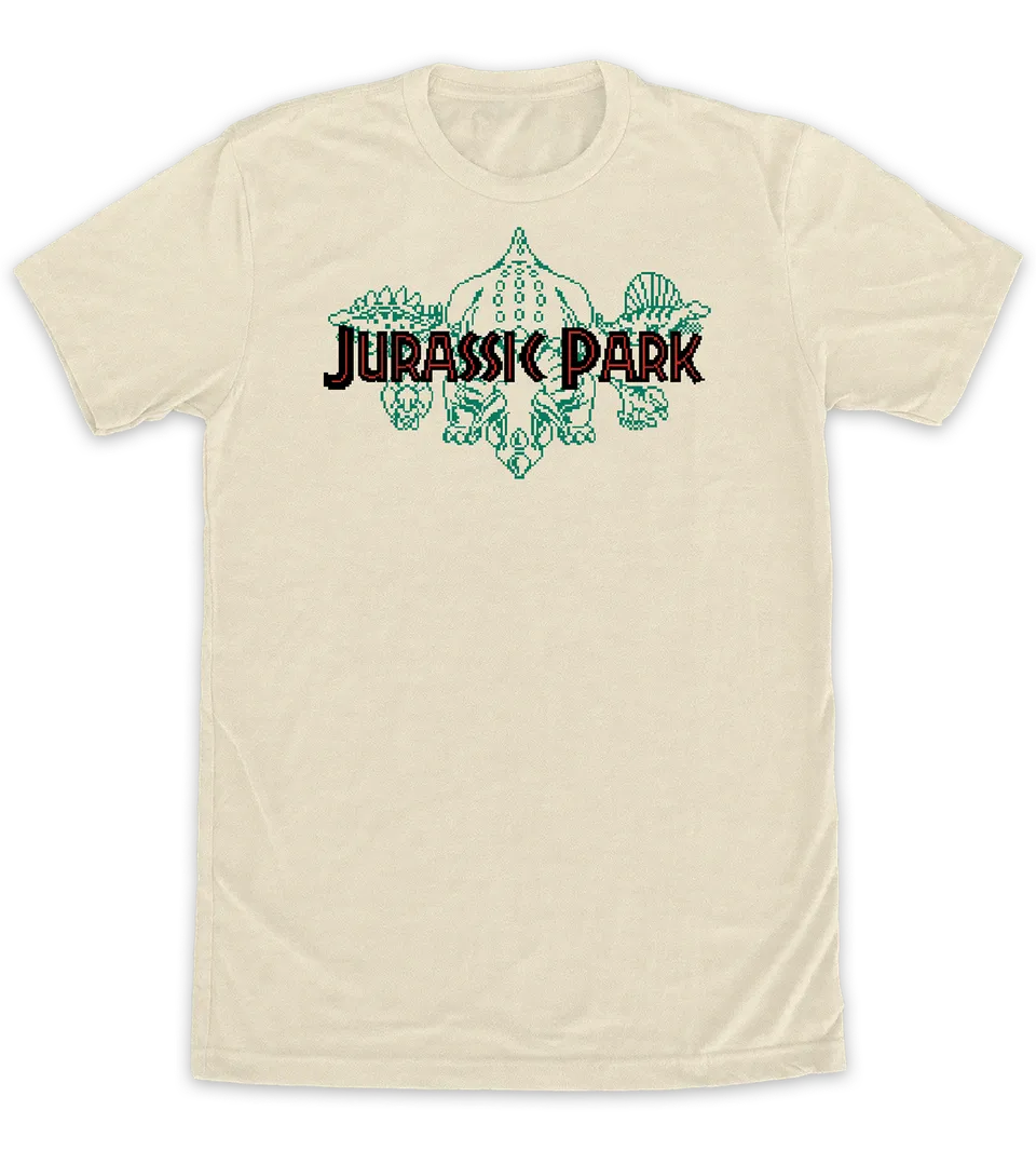limited-run-jurassic-park-triceratops-pixel-t-shirt-creme image 1