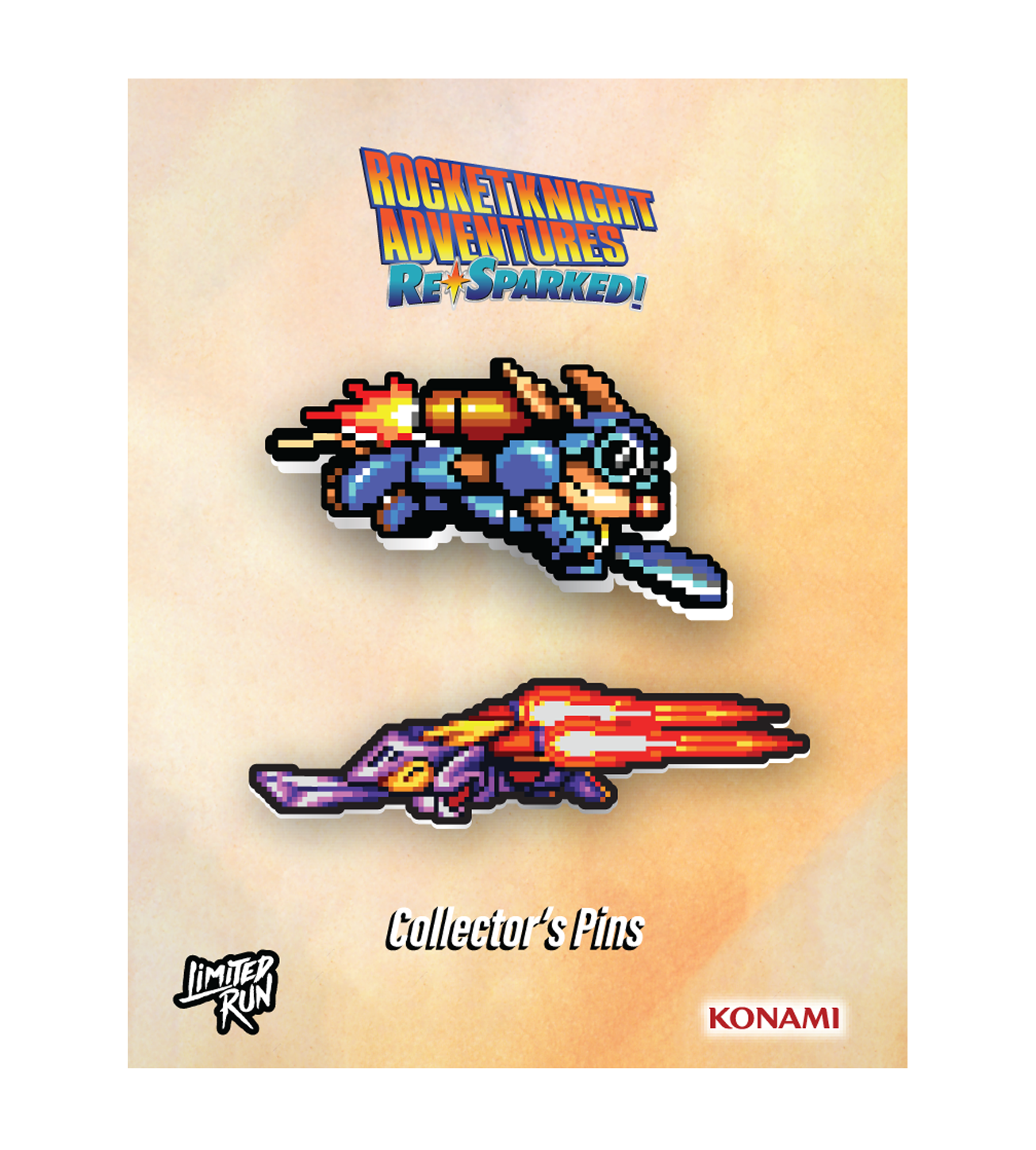 limited-run-rocket-knight-re-sparked-pin-set-sparkster-x-axel-2 image 1