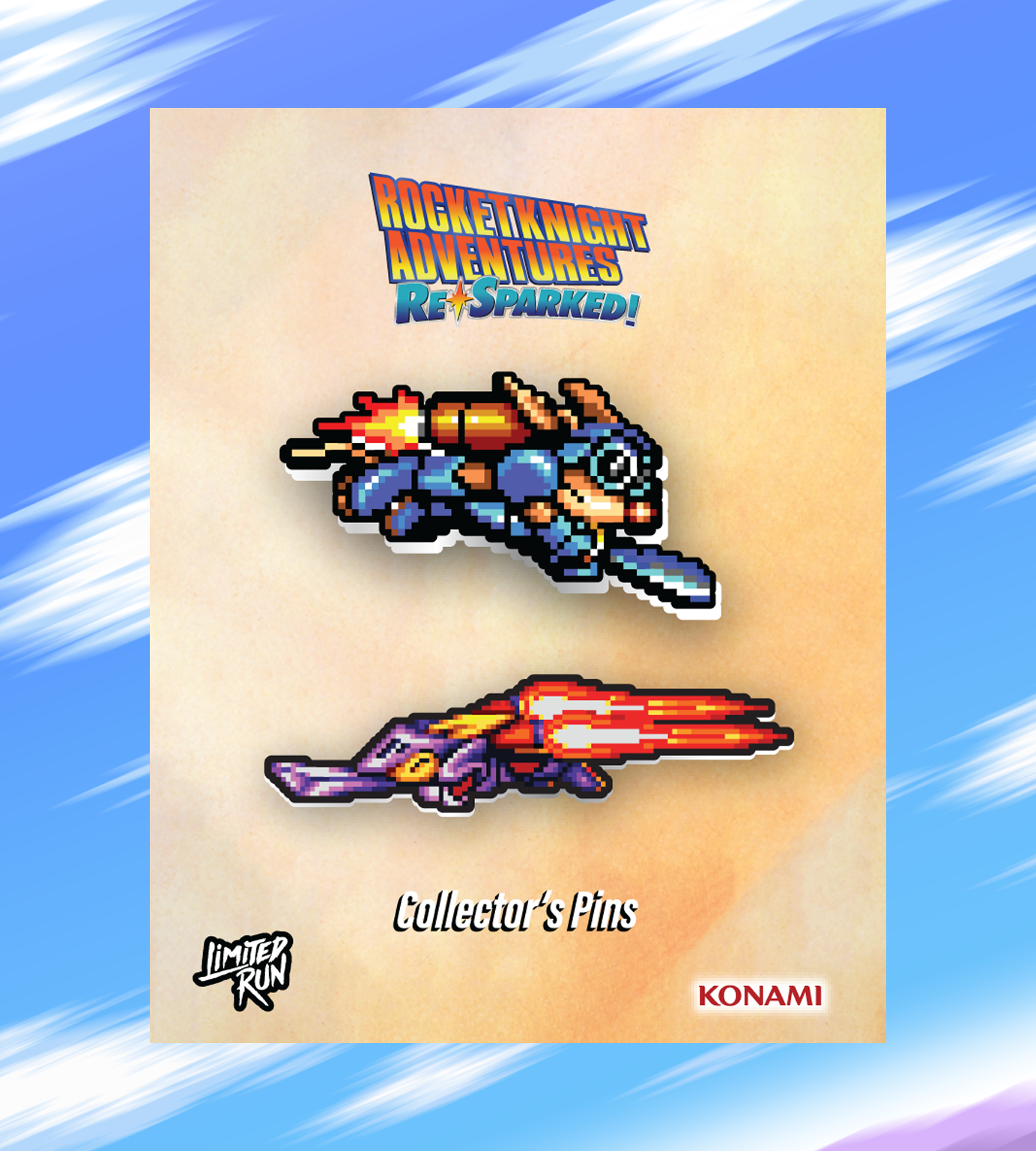 limited-run-rocket-knight-re-sparked-pin-set-sparkster-x-axel-2 image 2