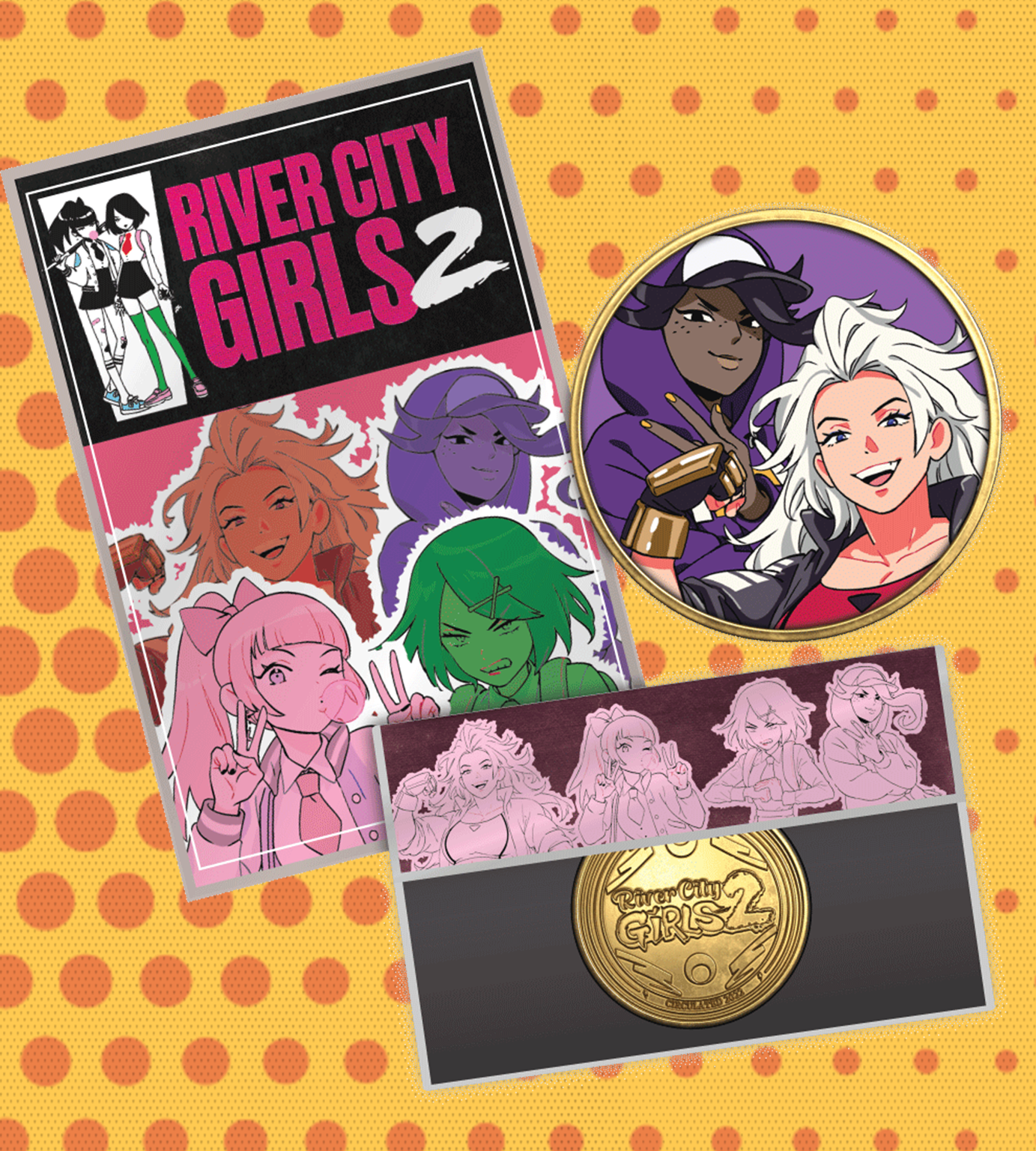 limited-run-river-city-girls-2-sammler-m-nze-collectible-coin image 2